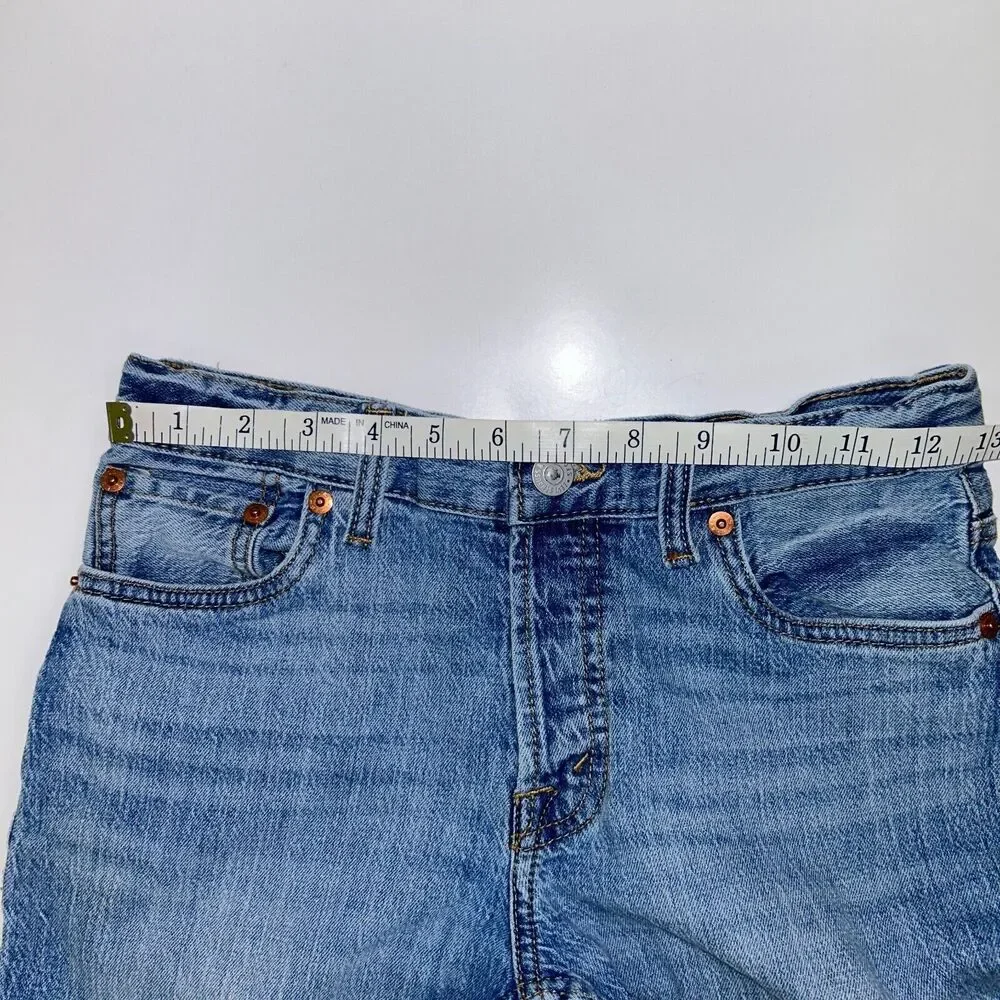 LEVI's 501 Skinny Jeans Blue Denim Children's 12 Hemmed Pants Adjustable Waist